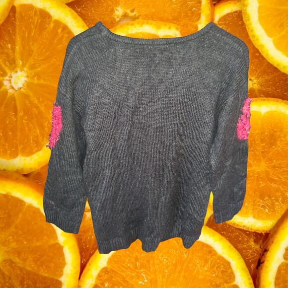 Cable & Gauge Black with Rose Sweater Size Small - Picture 6 of 7
